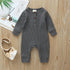 Infant Baby Boy Girl Cotton Romper Knitted Ribbed Jumpsuit Solid Clothes Warm Outfit For Kids