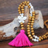 New Modern Bohemian Necklace Luxury Handmade Stones Tassels Elegant Wood Beads Amazing Necklace Long For Women Jewelry Gifts