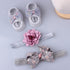 Flower Baby Girl Headband Socks Set Shoes With  Crown Bows Newborn Headbands For Girls Turban Baby Hair Accessories