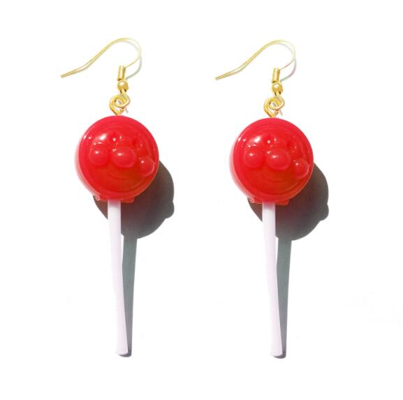 Interesting Modern Luxury Earrings For Women Resin Lollipop Drop Custom Made Handmade Cute Girls Cotton Candy Gift Style For Woman and Girls