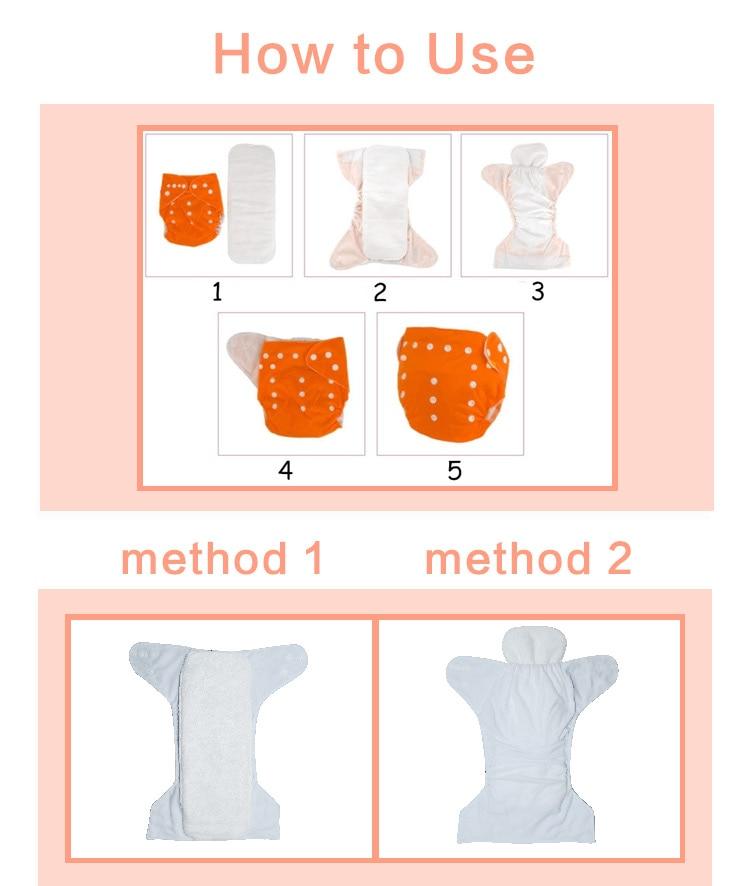 4PCS Set Diaper Cover Washable Diaper Eco-friendly Ecological Adjustable Baby Nappy Reusable Cloth Diapers In Printed Design For Baby and Kids