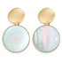 New Luxury Elegant Geometric Shell Dangle Earrings For Women In Round Small Drop Design