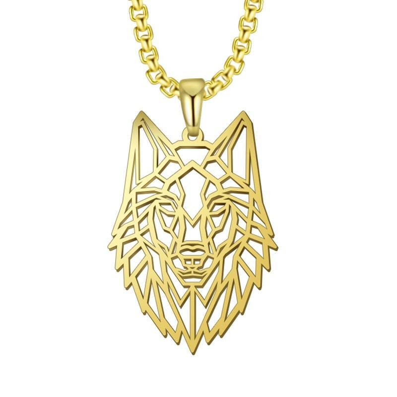 Amazing Wolf Animal Necklace 316L Stainless Steel Forest Animals Luxury For Men Elegant Necklace Hollow Cut Out Pendant Jewelry Gift For Women