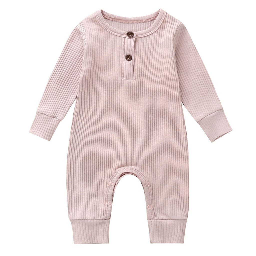 Infant Baby Boy And Girl clothes One-Piece Knitted Solid Long Sleeve Romper Jumpsuit In Classic Deisgn