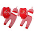 3PCS  Romper Jumpsuits+Striped Pant Christmas Clothes Set Kids for Infant Boys/Girls In Christmas Printed Design