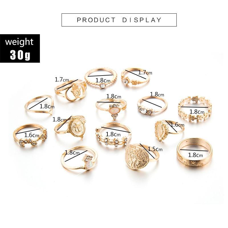 Luxury Trend Popular Gold Rings for Women Heart Hands Cross Leaf Geometric Jewelry Style For Women Girls and Ladies