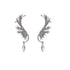 Luxury Elegant Crytal Angel wings Rhinestone Hanging Dangle Exaggerated Fashion Stud Earrings With Elegant Anti-allergy Design For Ladies and Women In New Trend Popular Style