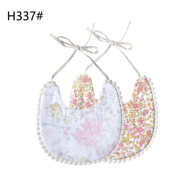 Modern Handamde Saliva Towel Floral Vintage Newborn Double Side Bibs Boys Girls Props Bandana Countryside Bib For Kids