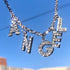 Letter Crystal Angel Necklace BABY WILD Rhinestone Choker Couple Gift Pendant Women Jewelry