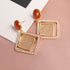 New Fashion Round Dangle Drop Korean Earrings For Women In Geometric Round Heart Gold Earring Wedding Elegant Style