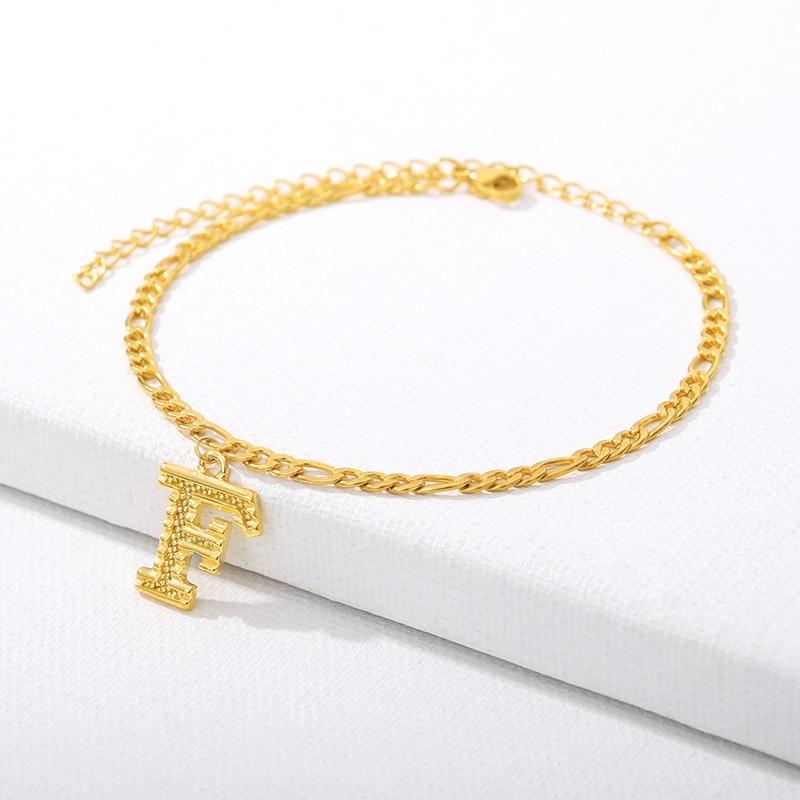 Luxury Anklets Letter Bracelets For Women Stainless Steel Alphabet Ankle Bracelet  Gold Chain Foot Jewellry