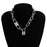 Multi Layer Lover Lock Pendant Choker Chain  Necklace For Women Luxury Jewelry Cool Style