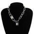 Multi Layer Lover Lock Pendant Choker Chain  Necklace For Women Luxury Jewelry Cool Style