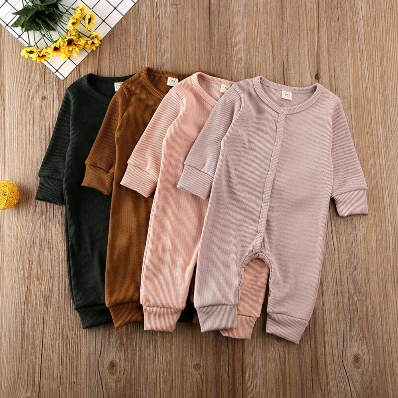 Baby Girl / Boy Clothes Kids Knitted Long Sleeve Autumn Winter Romper Solid Jumpsuit Outfit