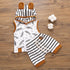 Modern Newborn Baby Boy Clothes Feather T shirt Tops Strip Pants Set For Kids