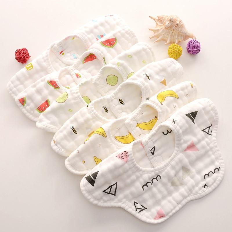 Unisex 360 Degree Rotation 8 Layers Gauze For Baby Kids Burp Cloth For Newborn Infant Saliva Towel