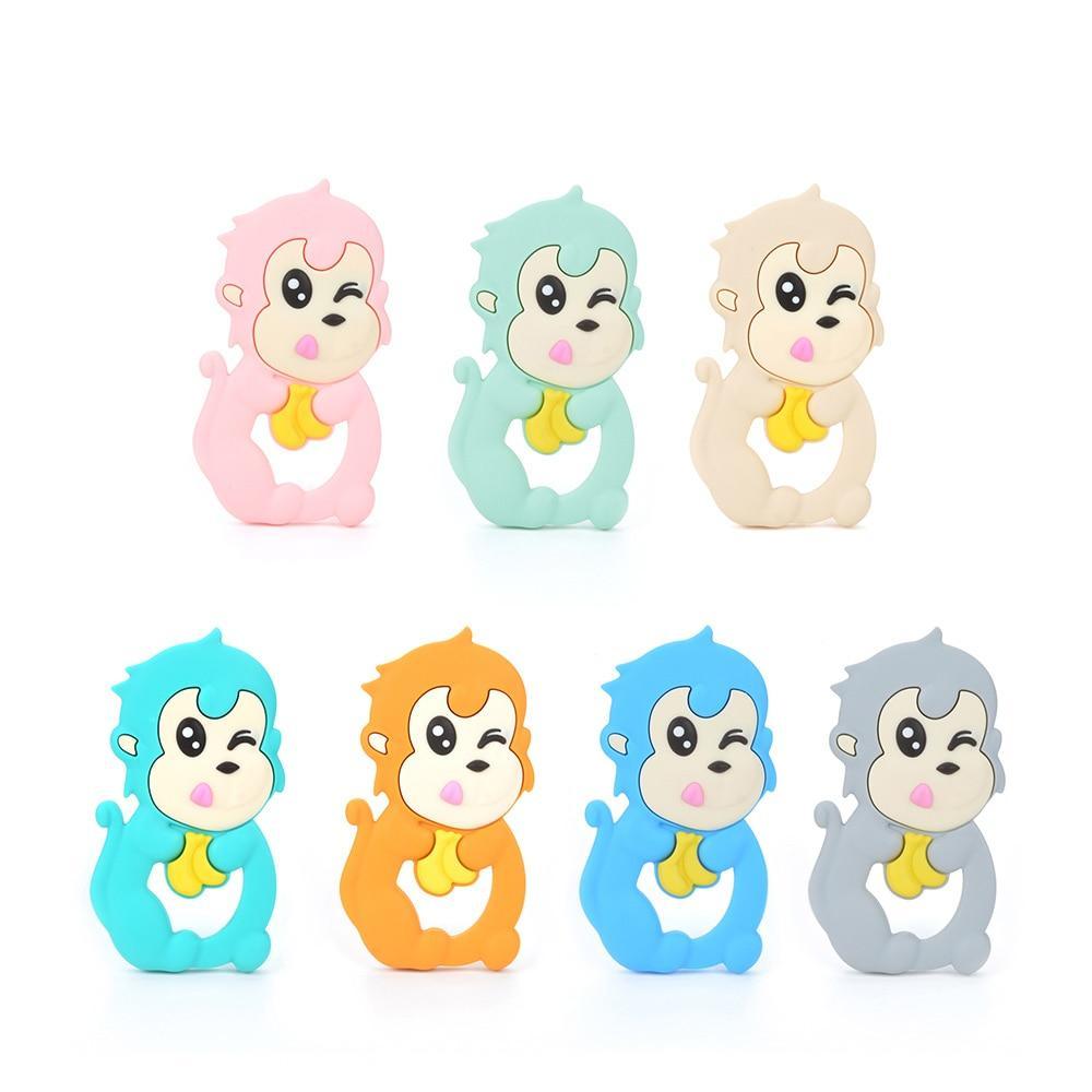 Baby Teethers Cartoon Animal Baby Teething Toy Penguin Silicone Teether Unicorn Pendant Raccoon Accessories