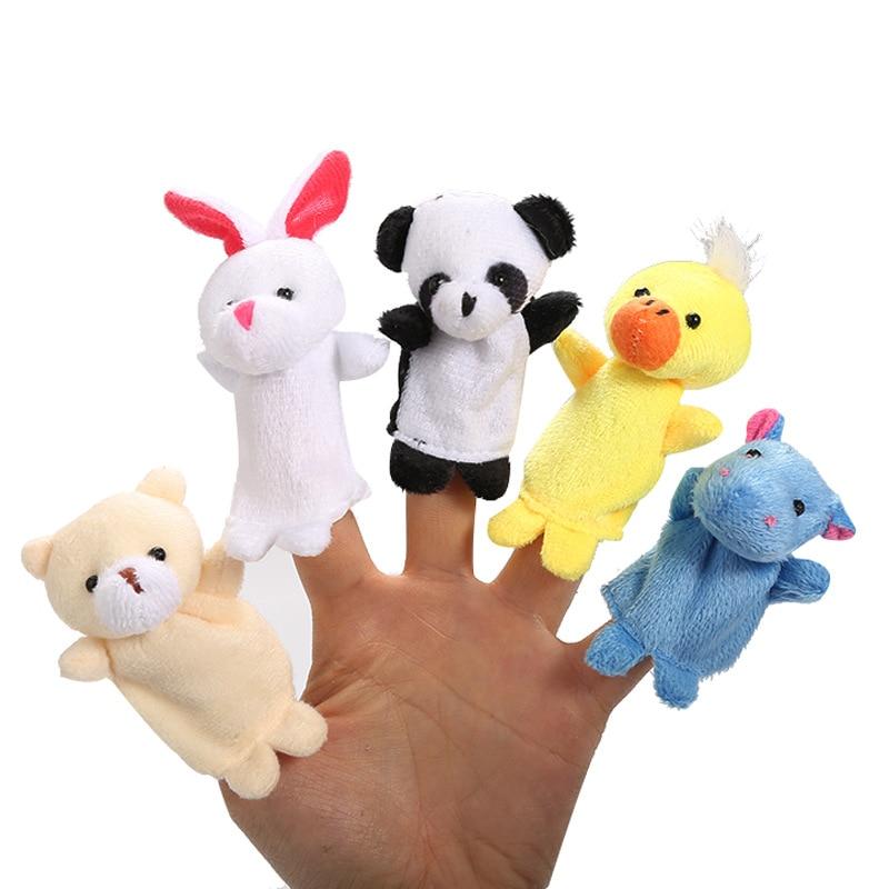 10pcs Cartoon Plush Toys Boy Girl Finger Puppet Cartoon Animal Child Cute Finger Puppet Dolls Telling Stories To The Baby and Kids