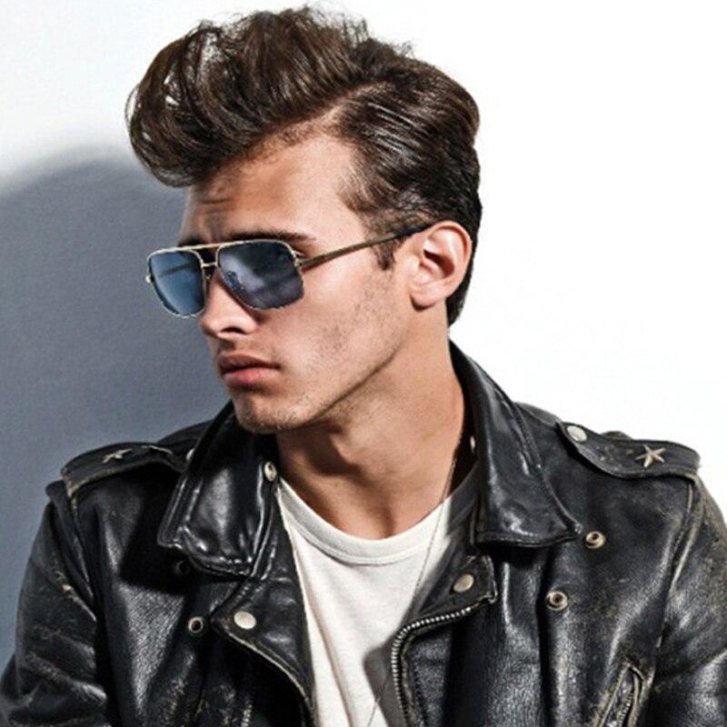 Modern Luxury Fashion Metal Gradient Square Big Frame Men's Sunglasses Brand Design Driving Sunglasses Retro Glasses Oculos De Sol