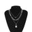 Multi Layer Lover Lock Pendant Choker Chain  Necklace For Women Luxury Jewelry Cool Style
