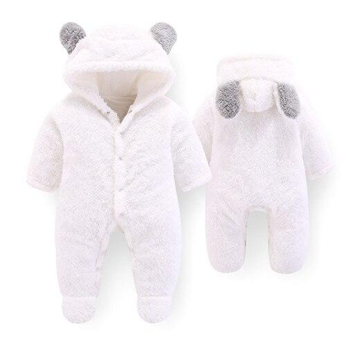 Newborn Winter Hoodie Baby Rompers Outwear Infant Baby Jumpsuit 3M -12M For Girls and Boys Winter Romper