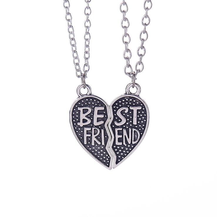 Love Couple Pendant  Rainbow Broken Heart BFF Friendship Necklace Perfect Gift For Friends Cool Jewelry Style