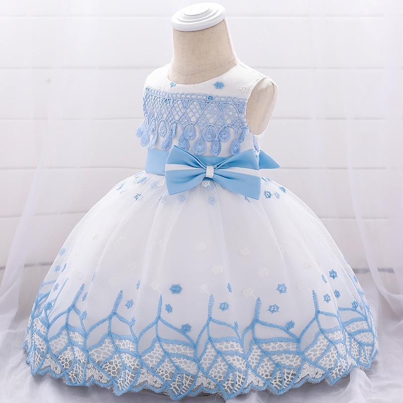 Leaf Embroidered Princess  Children Elegant Dress For Girls  Baby Wedding Dresses Unique Design