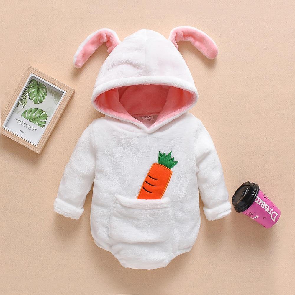 Luxury Modern Newborn Baby Boy/Girl Clothes Long Sleeve Hoddies Bear Zipper Baby Romper Clothes Autumn Winter Season For Kids and Baby