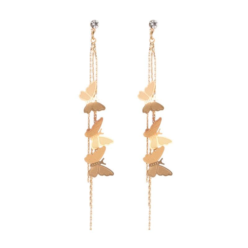 Fashion Bohemian punk Earrings Jewelry gold & silver color butterfly shape Stud Earrings