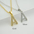 Cubic Zircon Alphabet  Gold Silver Color Copper Mini A-Z Letter Pendant Necklace Shinning 26 Initial Collares Jewelry