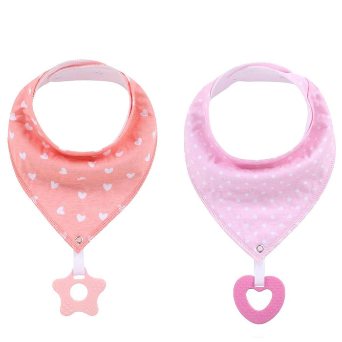 100% Organic Cotton Super Absorbent And Soft Unisex Baby Bandana Drool Bibs And Teething Toys For Newborn