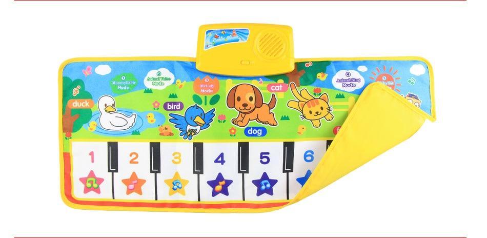 Trend New Baby Musical Mat Music Carpet Funny Animal Voice Singing Playing Music Piano Early Educational Learning Toys for Kids