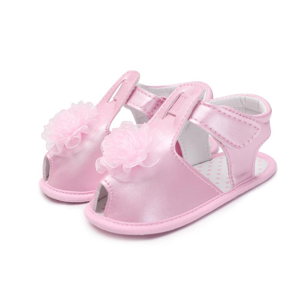 Baby Summer Newborn 0-18M Infant Baby Girls Boys Shoes Solid Non-slip Party Bow PU Leather Breathable Toddler Shoes