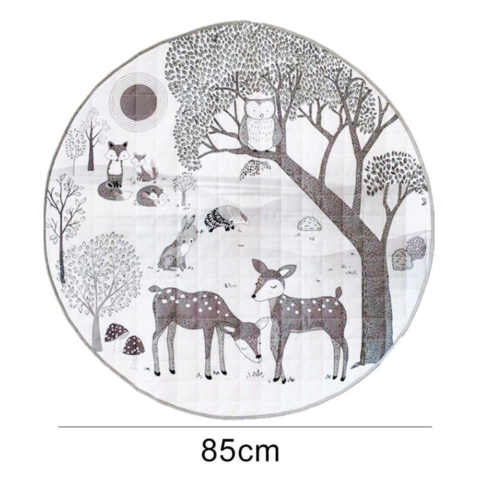 Home Nordic Forest Animals Print Baby Toddler Soft Cotton Grid Crawling Play Climbing Mat Carpet For Kids