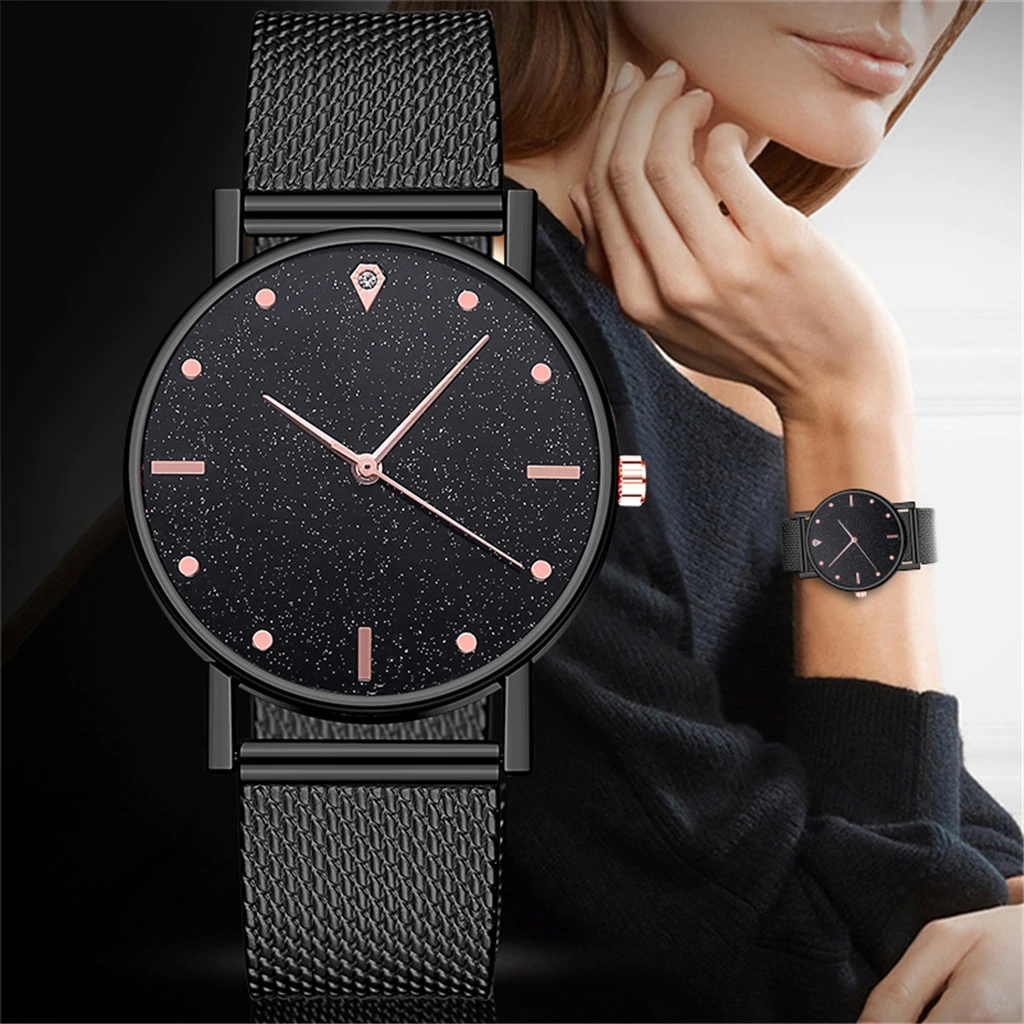 Cusual Ladies Watch Romantic Starry Sky Dial Women's Quartz Fashion Wristwatch  For Women and Girls