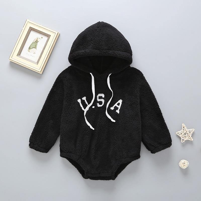 Luxury Modern Newborn Baby Boy/Girl Clothes Long Sleeve Hoddies Bear Zipper Baby Romper Clothes Autumn Winter Season For Kids and Baby