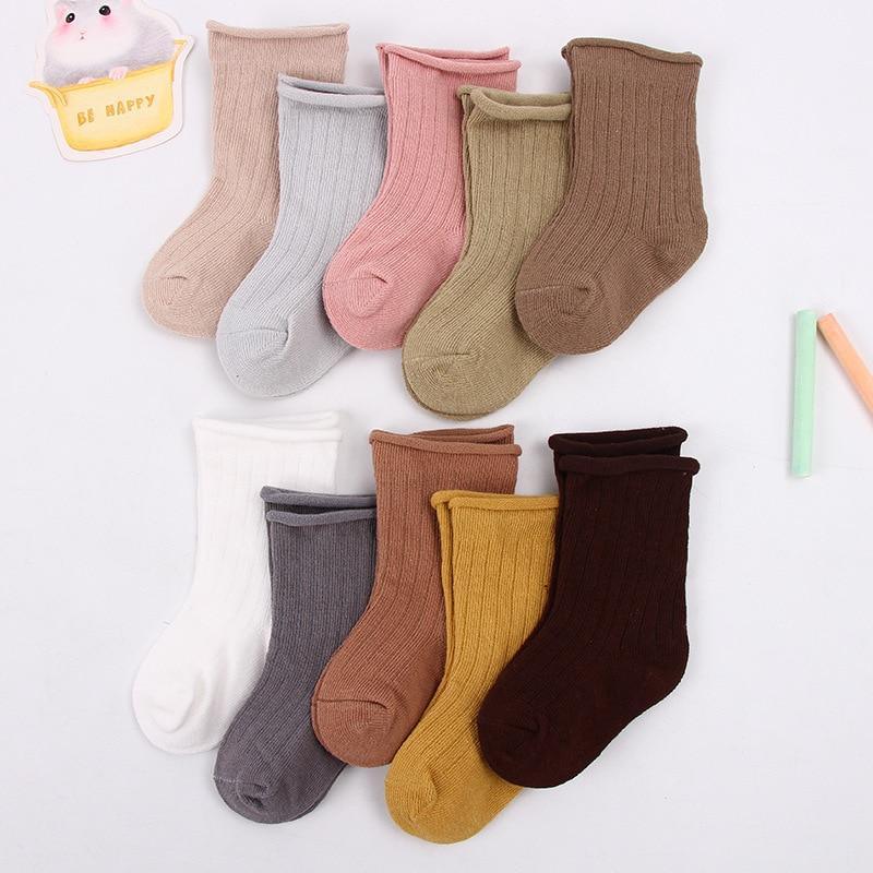 5 Pairs Baby Toddler Cotton Solid Color Short Newborn Casual Comfortable Socks For Kids Boys And Girl