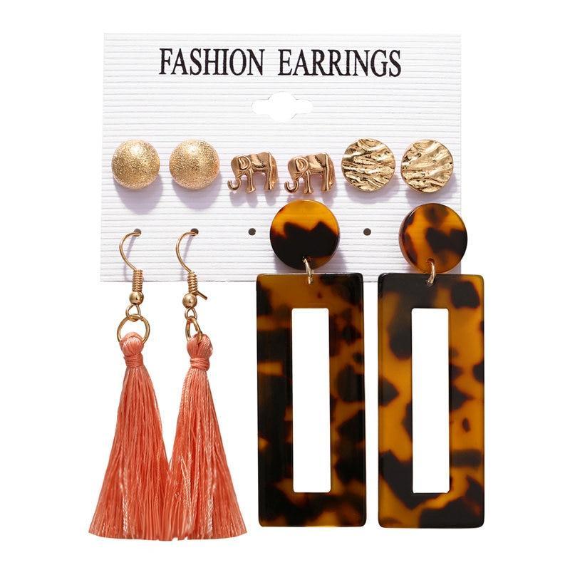 Modern Jewelry Earrings Set In Different Vintage Tassel Acrylic Earrings Style In Modern Design  For Women and Girls