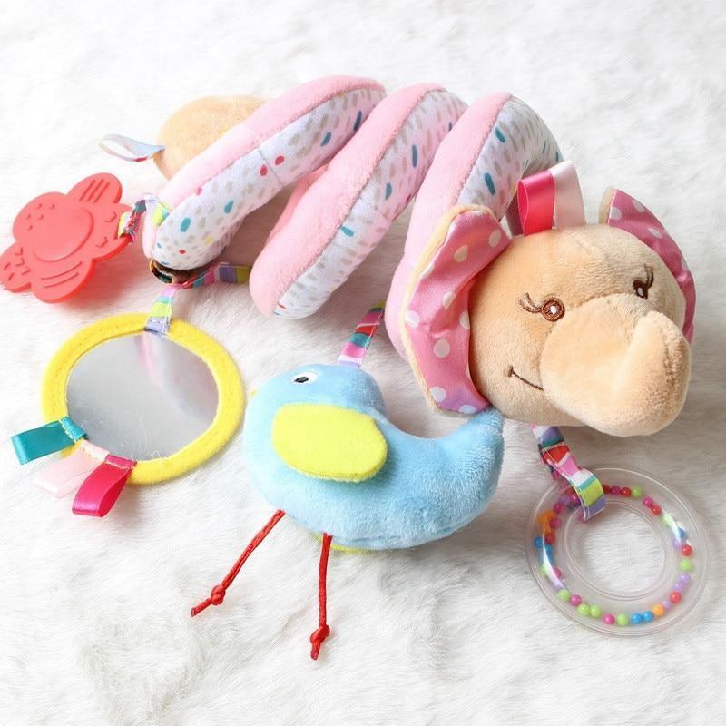 Modern Rattles Mobile Bed Baby Toys Cute Crib Stroller Spiral Newborn Educational Cartoon Animals Rattle Toy For Kids