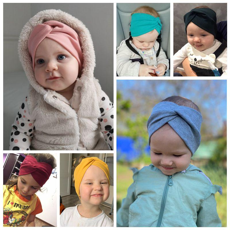 Modern Baby Girl Headband Autumn Winter Twist Knot Hair Band Knit Cotton Elastic Headbands Turban