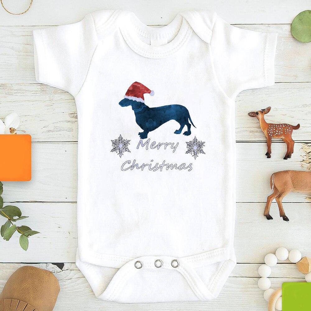 Baby Girl / boy Clothes Cute Dog Christmas Print  One-Pieces Bodysuit for Newborns Design