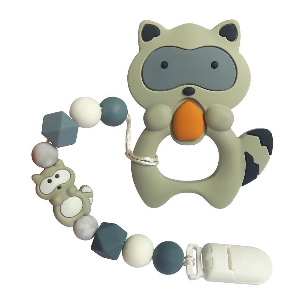 Baby Teething Lovely Koala Owl Horse Cookies Baby Teether Molar Toy Gift Raccoon Food Grade Silicone Beads For Kids and Baby