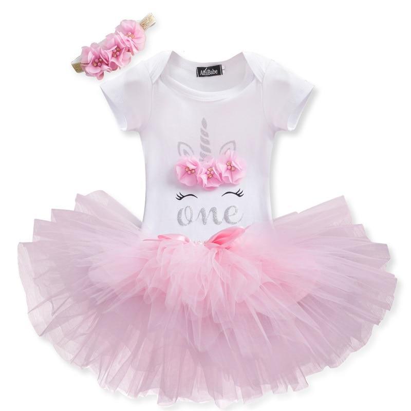 Modern Unicorn Party Girls Tutu Dress Toddler Kids Clothes Baby 1st Birthday Outfits For Girls