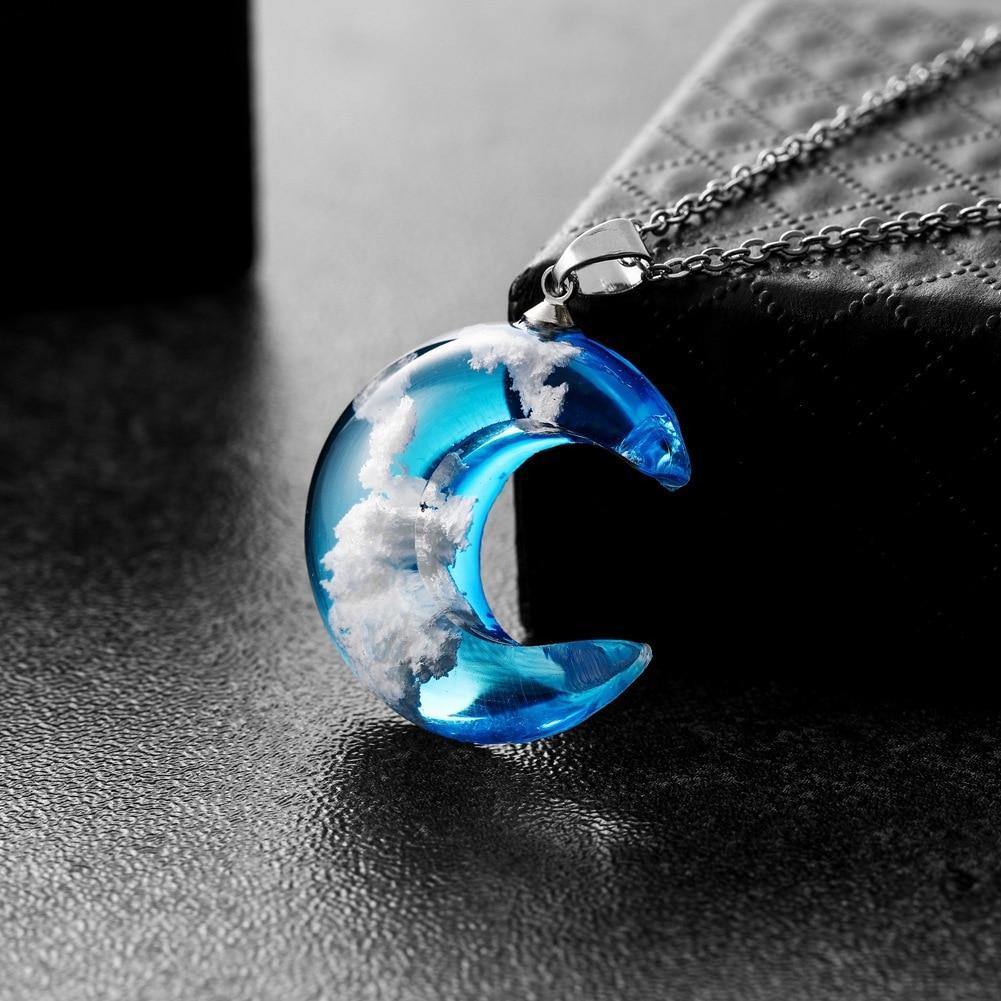 Blue Sky White Cloud Chain Necklace for Women Luxury Jewelry Style Perfect Gift For Girls