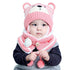 Kids Winter Hats for Girls and Boys Baby Crochet Warm Caps Scarf Set For Baby Kids In Modern Bear Design