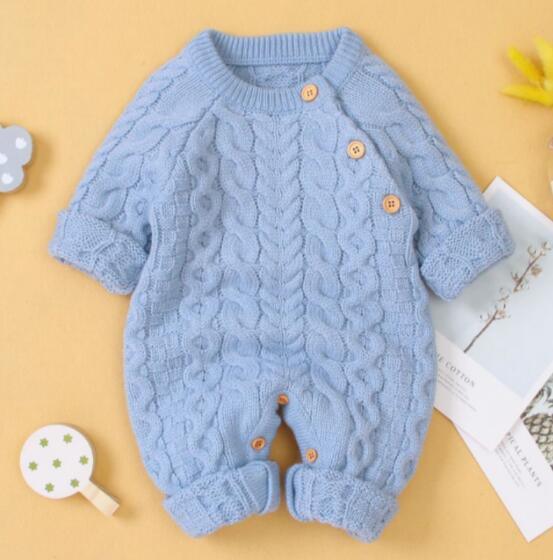 Handmade Knitted Baby Clothes Long Sleeve Newborn Baby Romper Winter Spring Baby Girl Romper Jumpsuit For Boys and Girls