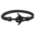 Luxury Modern Handmade Stainless Stell Men Anchor Bracelet made of Nylon in Navy Blue Color For Man