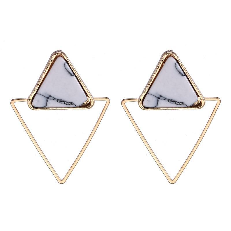 Modern Women's Earrings Color Metal Simple Charm Hollow Geometric Pendant For Winter Jewelry Lover Gift