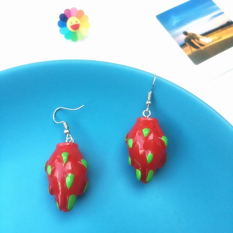 Unique Resin Stereo Lemon Orange Earrings With Long Pendant Fashion Summer Fruit Jewelry Designs For Girls And Teenagers