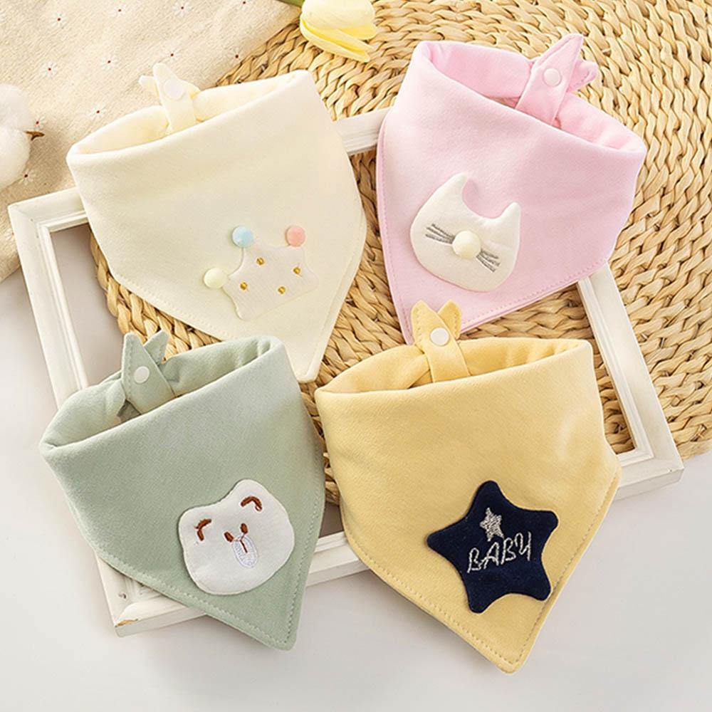 Baby Bibs Triangle Double Cotton Bibs Cartoon Saliva Towel Baby Boys Girls Feeding Apron Cotton Bib for Kids